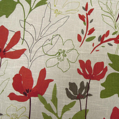 Gardintyger - Flora röd 60, gardintyg