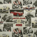 Autoclub röd, gardintyg